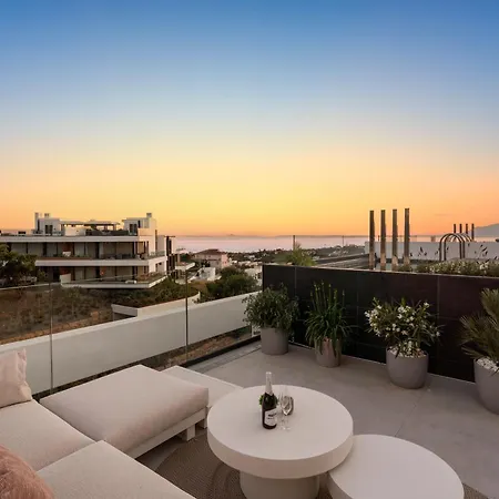 Dunes Penthouse - Brand New, Splendid Rooftop, Pool & Sea View Lägenhet *